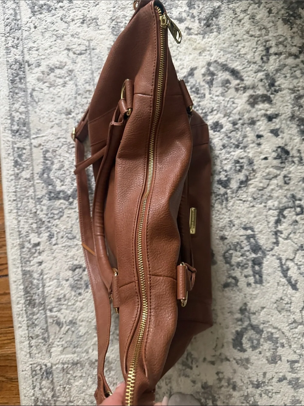 Steve Madden Brown Faux Leather Slouch Bag